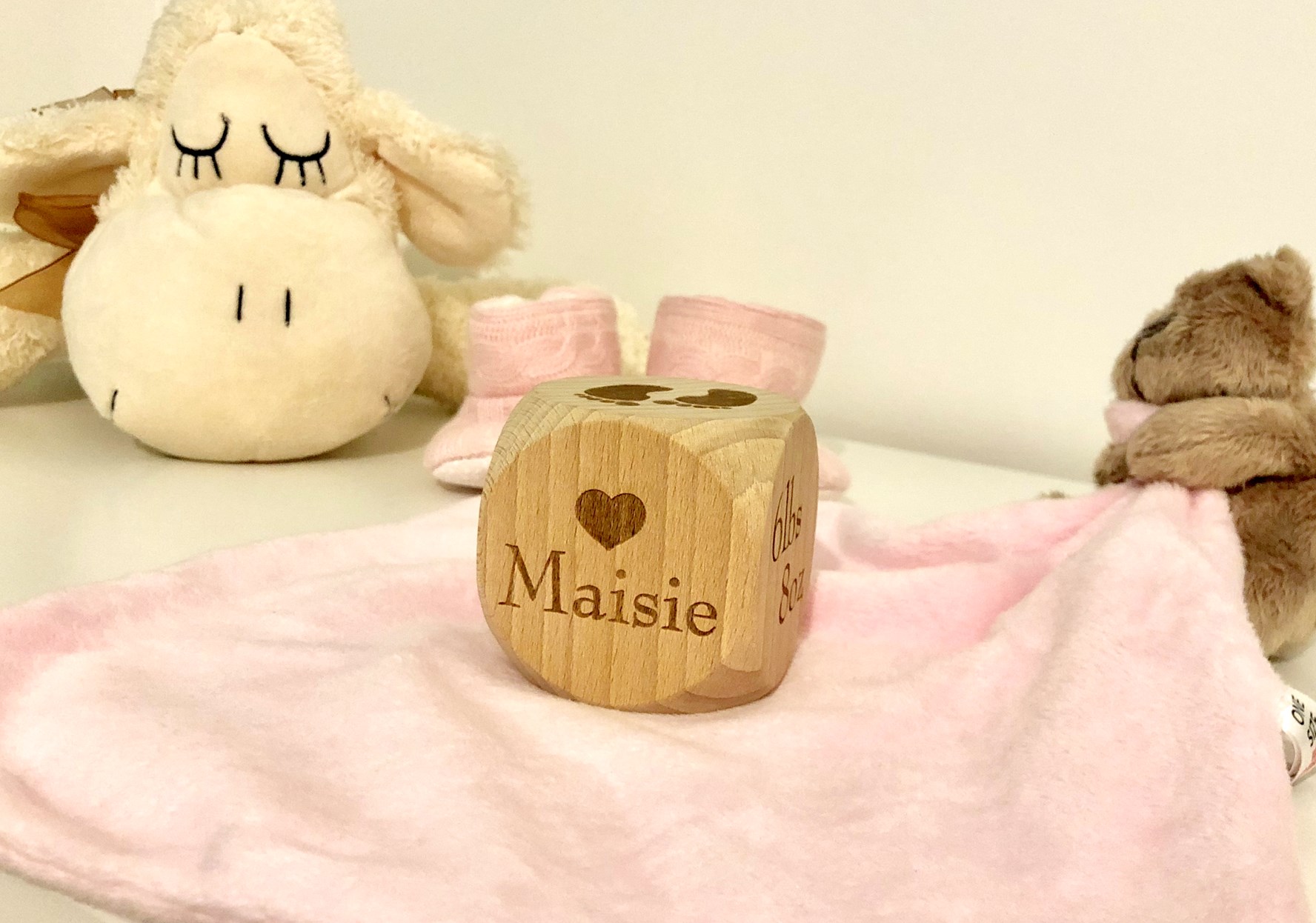 Wooden Baby Blocks Personalised Newborn Keepsake Gift