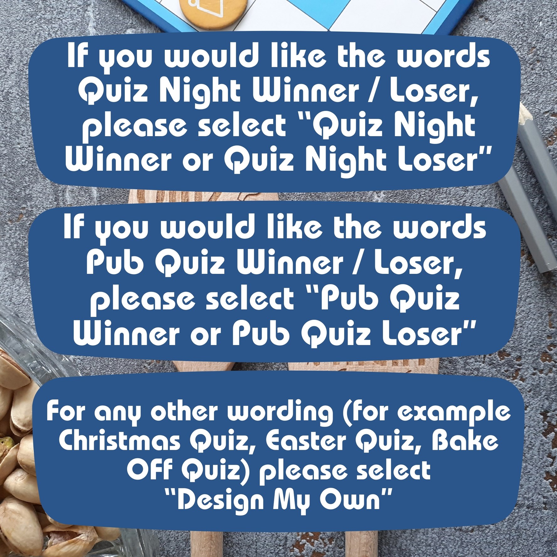 Quiz Night Personalised Wooden Spoon
