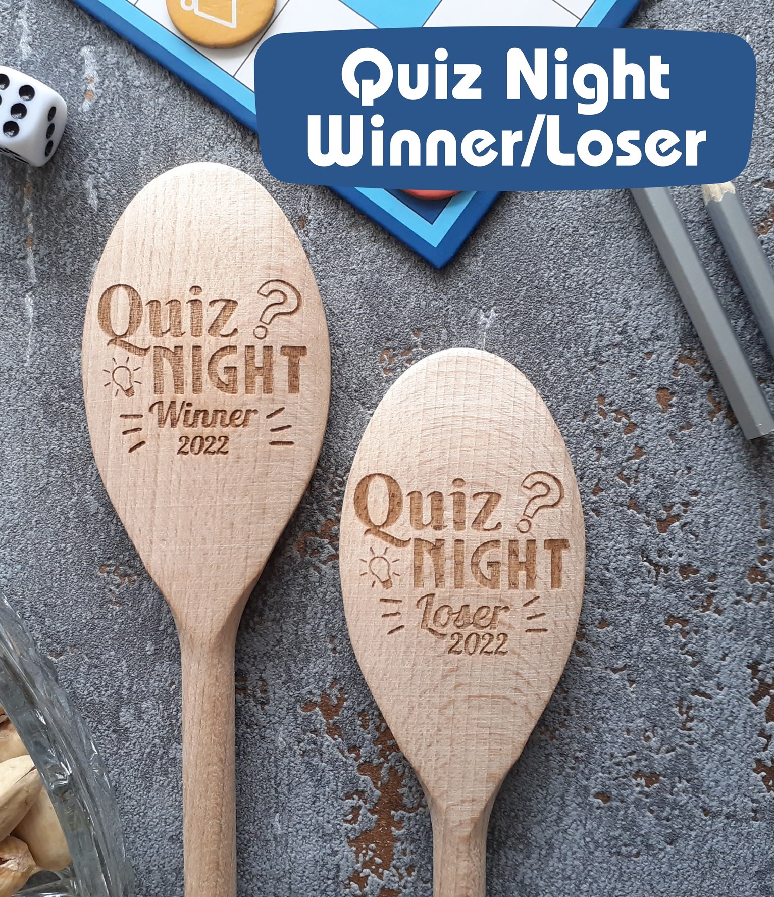 Quiz Night Personalised Wooden Spoon