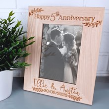 Personalised 5th Anniversary Picture Frame