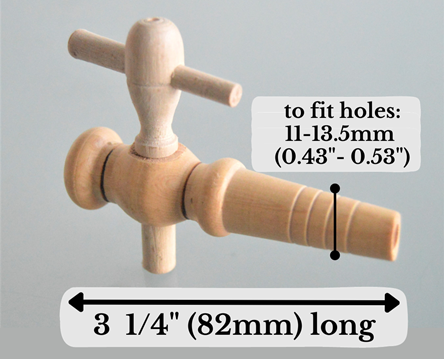 Small Wooden Wine / Jar Tap 3,1/4' length (80mm)
