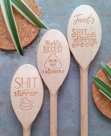 Shit Stirrer Personalised Engraved Wooden Spoon