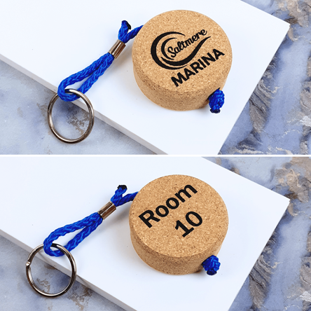Personalised Wooden Cork Flat Key Rings