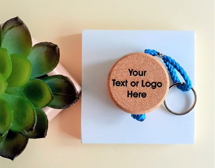 Personalised Wooden Cork Flat Key Rings