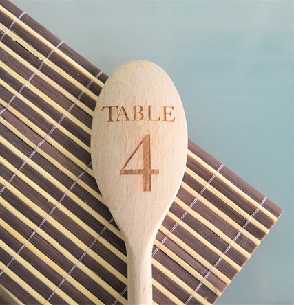 Table Number Design - Personalised Wooden Spoon