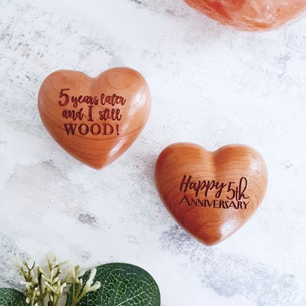 5th Wedding Anniversary Wooden Heart