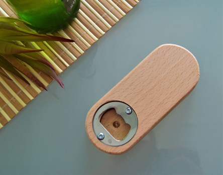 Oval Wooden Pocket Bottle Opener - Plain
