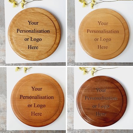 Large Design Your Own Personalised Coaster - Various Timbers