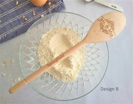 Mr & Mrs Wedding Anniversary Design - Personalised Wooden Spoon