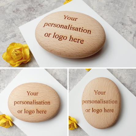 Personalised Wooden Pebbles - Large