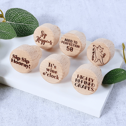 Personalised Engraved Wooden Cork Bottle Stopper