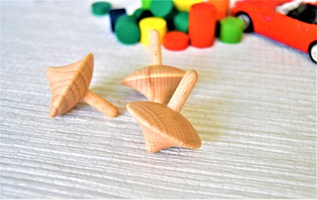 Natural Wooden Spinning Top