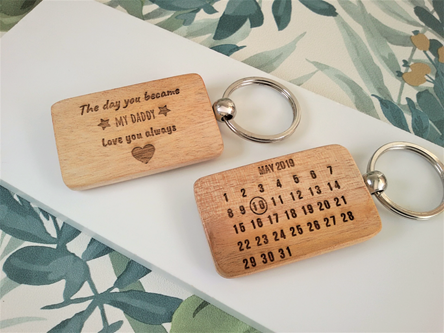 Personalised Calendar Keyrings