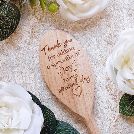 Wedding Favours Design - Personalised Engraved Wooden Spoon