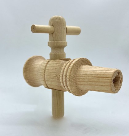 Wooden Tap Tapered 4 inch in length (101.6mm) Open