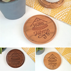 Home Sweet Home Engraved Wooden Coaster