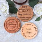 Personalised 5th Wood Anniversary Custom Hardwood Coaster