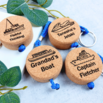 Floating Cork Boat Keyring - Personalised