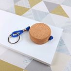 Flat Floating Cork Keyring with chain - Plain