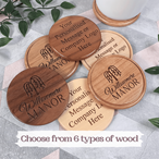 Personalised Engraved Wooden Coaster | Custom Names, Logos & Artwork