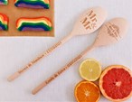 LGBT Wedding Anniversary Design - Personalised Wooden Spoon