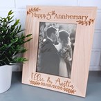 Personalised 5th Anniversary Picture Frame