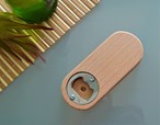Oval Wooden Pocket Bottle Opener - Plain