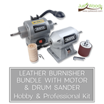 Leather Burnisher Bundle with Motor & Drum Sander – Hobby & Professional Kit