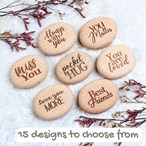 Engraved Small Pebble “Pocket Hug” – Personalised Wooden Keepsake