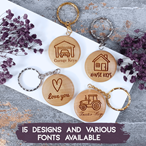 Personalised Round Wooden Keyring