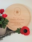 Engraved Remembrance Day Memorial Plaque - Poppy Board