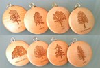 Round wooden keyring engraved with your favourite tree