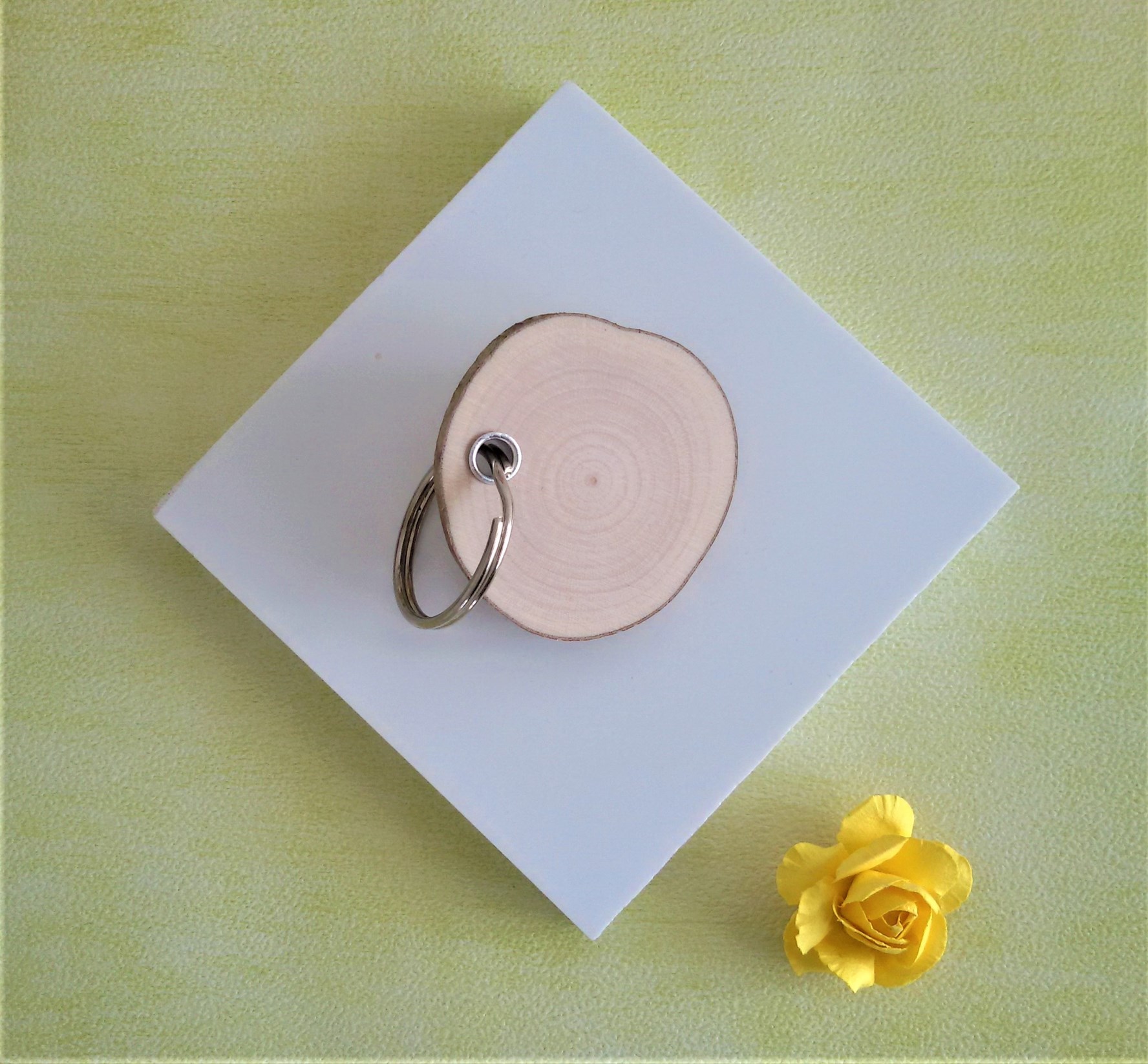 Birch Rustic Keyrings - Natural - 45mm