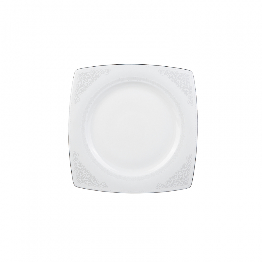 Karaca Zeyna Creme 60-Stück quadratisches/rechteckiges Tafelservice