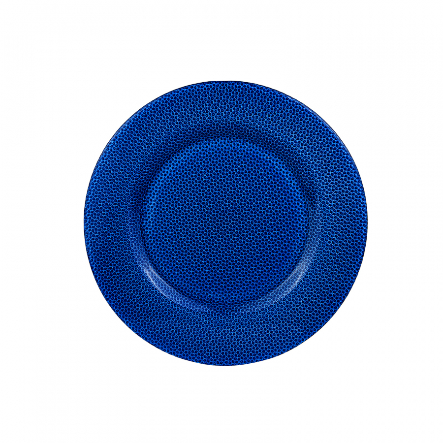 Karaca Tuana Glass Charger Plate, 33cm, Navy Blue KARACA UK