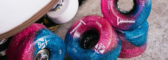 Luminous light up glitter quad roller skate wheels