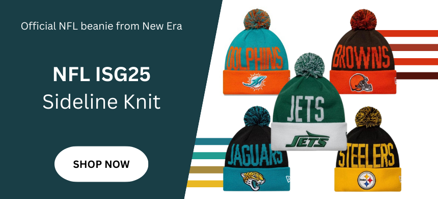 New era nfl isg 25 sideline beanie knit bobble hat
