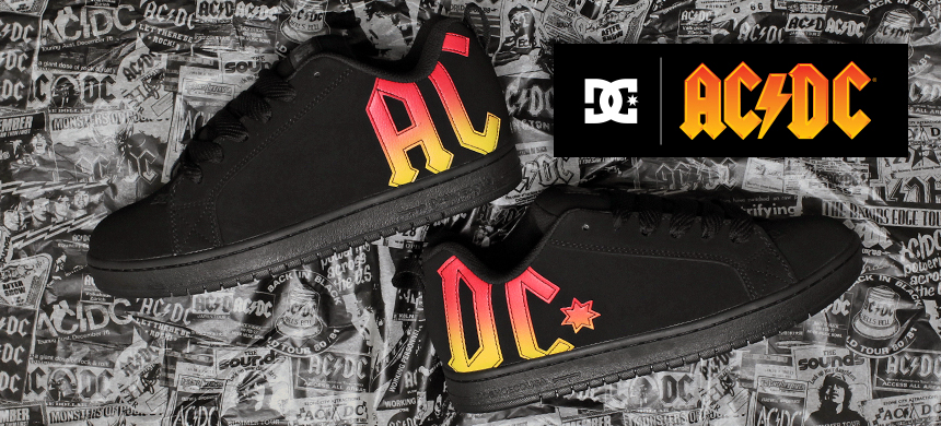 AC DC shoes ACDC collab pure court graffik kalis