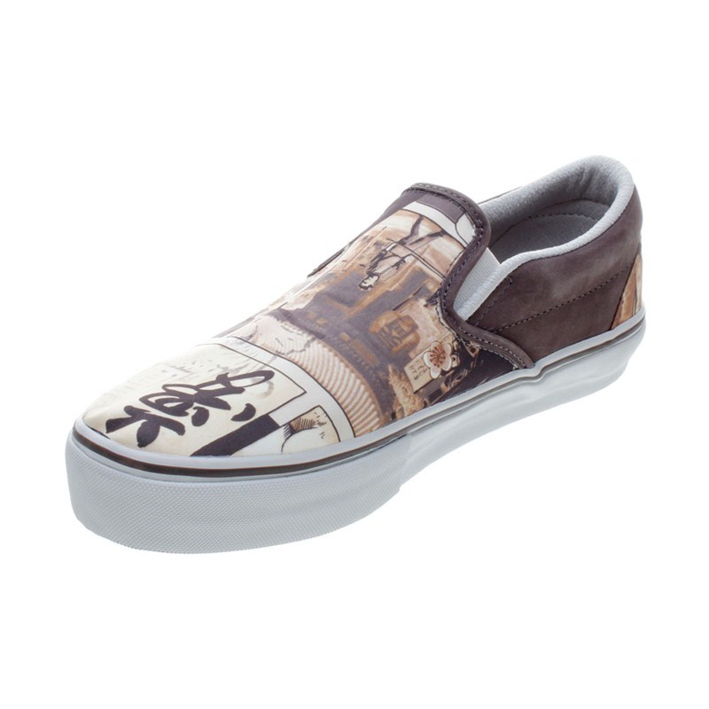 Classic Slip on LX Raso Print/Plum Kitten/Rainy Day Shoe 45471 Classic Slip on LX Raso Print/Plum Kitten/Rainy Day Shoe 45471