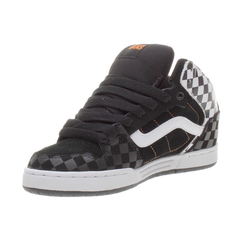 Skink Mid (Checkerboard) Black/White/Orange Kids Shoe IPD1B3 Skink Mid (Checkerboard) Black/White/Orange Kids Shoe IPD1B3