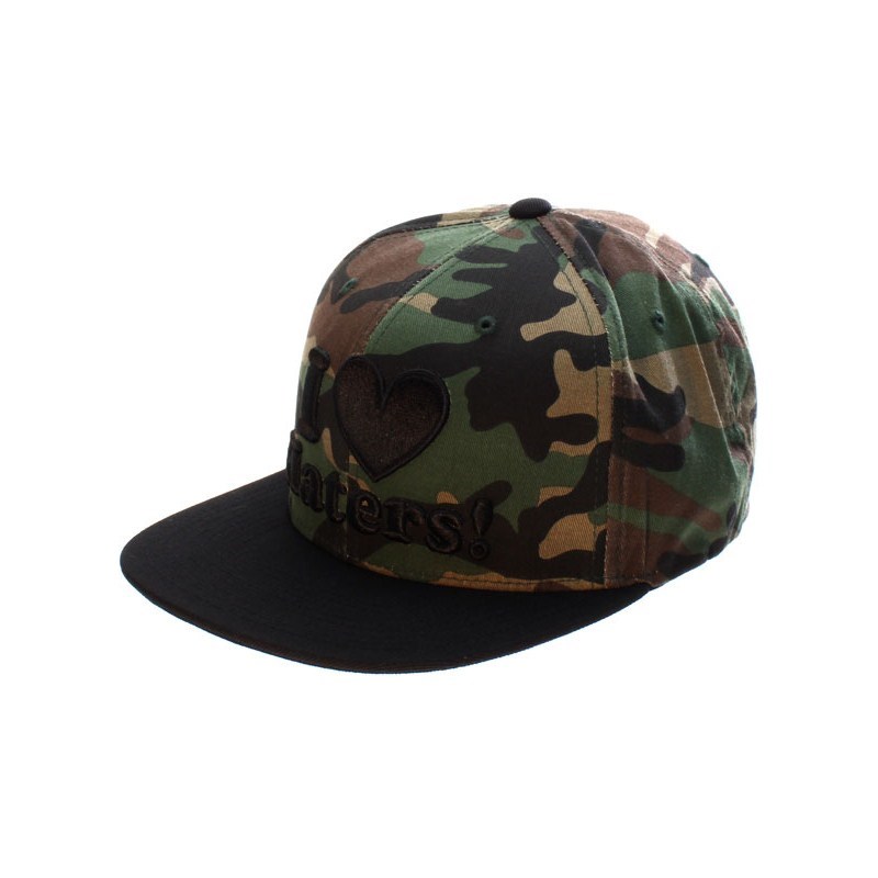 I Love Haters Snapback Cap - Camo/Black