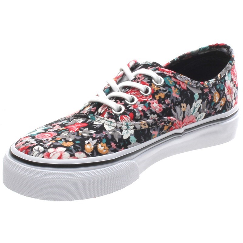 Authentic (Multi Floral) Black/True White Kids Shoe WWXDL4 Authentic (Multi Floral) Black/True White Kids Shoe WWXDL4