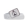 Enamel Icon Buckle Leather Belt - White/White