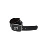 Half Stone Black Leather Belt