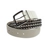 V Studds Leather Belt - Vintage White/Nickel