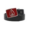 Enamel Icon Buckle Leather Belt - Black/Red