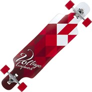 VOLLB401 Complete Drop Through Longboard - White/Red