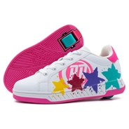 Splash - White/Pink Wheeled Heel Shoe