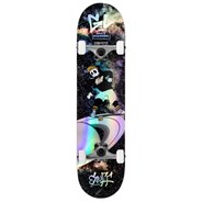 Skully Hologram Black 7.25inch Mini Complete Skateboard