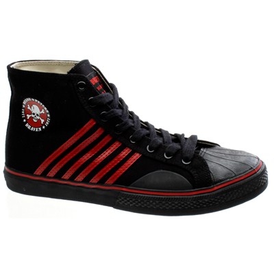 Duane Peters Hi Top 6-Stripe Black/Red Shoe Duane Peters Hi Top 6-Stripe Black/Red Shoe